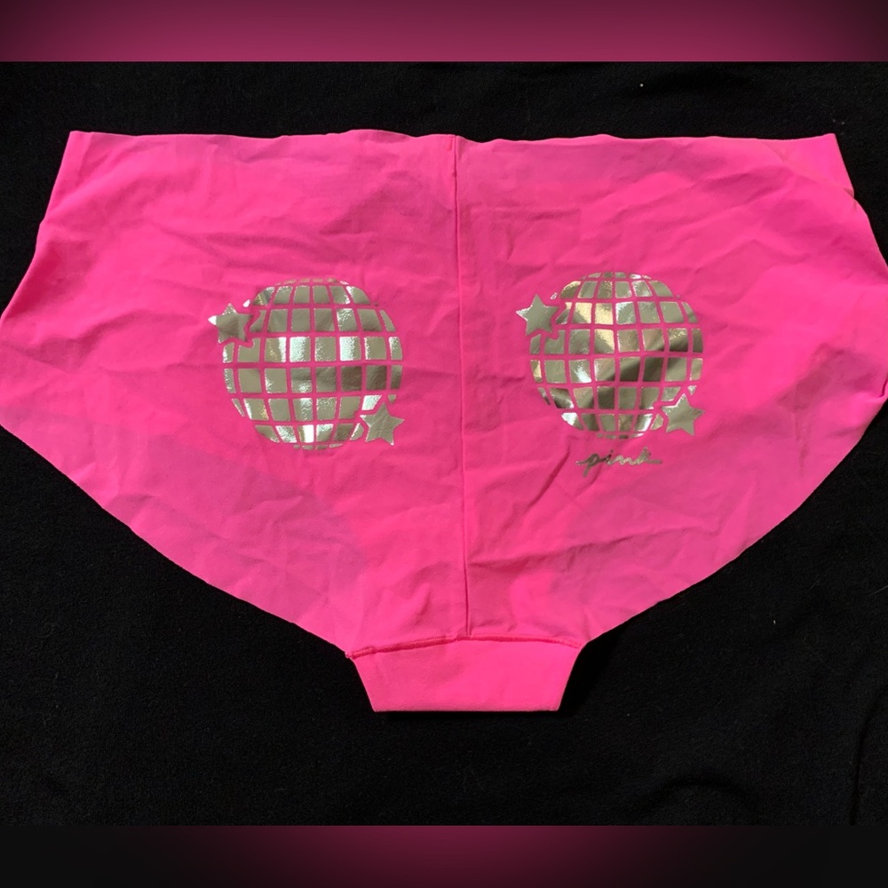 Victoria’s Secret Pink No Show Hipster Underwear Panties Disco Ball Size XL